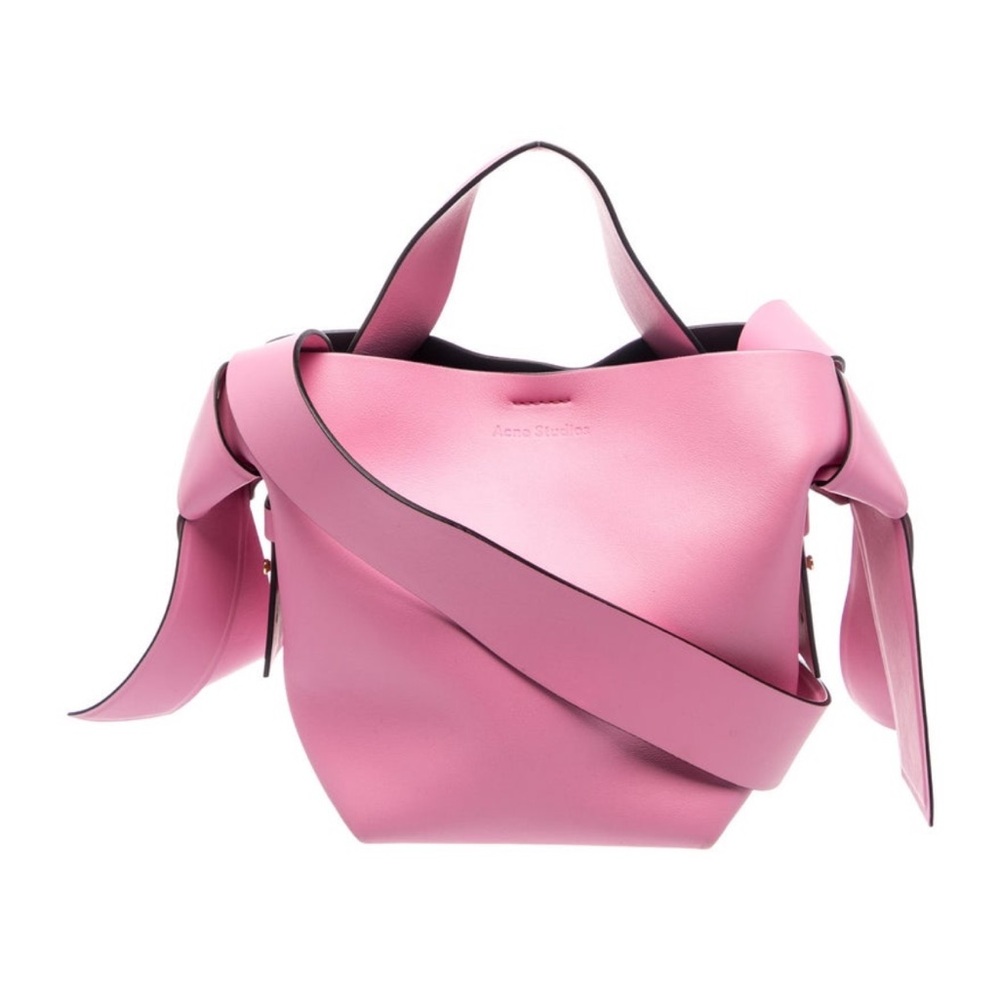 Acne Studios Pink Leather Knot-Detail Shoulder Bag
